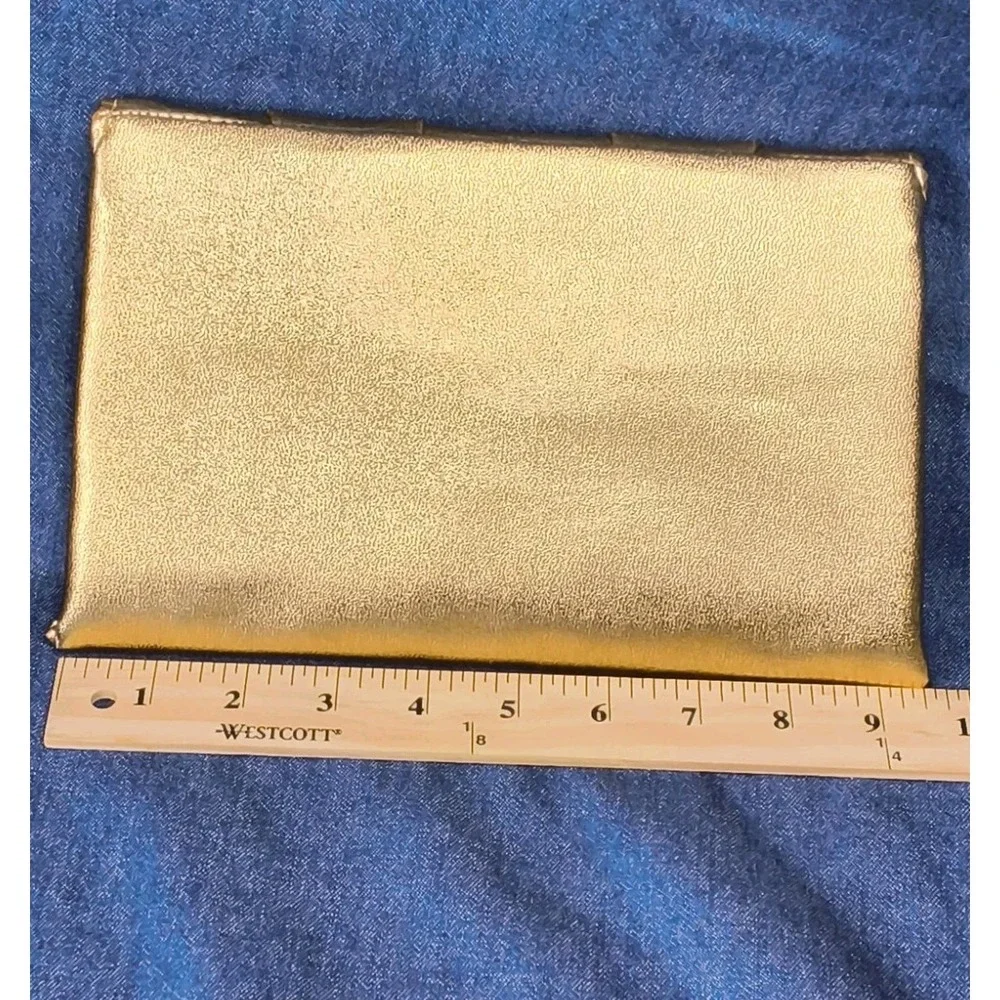Vintage 1970s Avon Polished Gold Metallic Evening Clutch Bag Purse - Pristine...